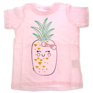 Girls Crew Tee-Blushing Pineapples-Balerina-DelSol for Kids-1 Pc T-Shirt (2T)